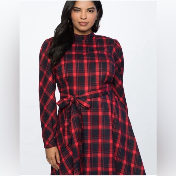 Eloquii Plaid Flannel Dress - Picture 2 of 14